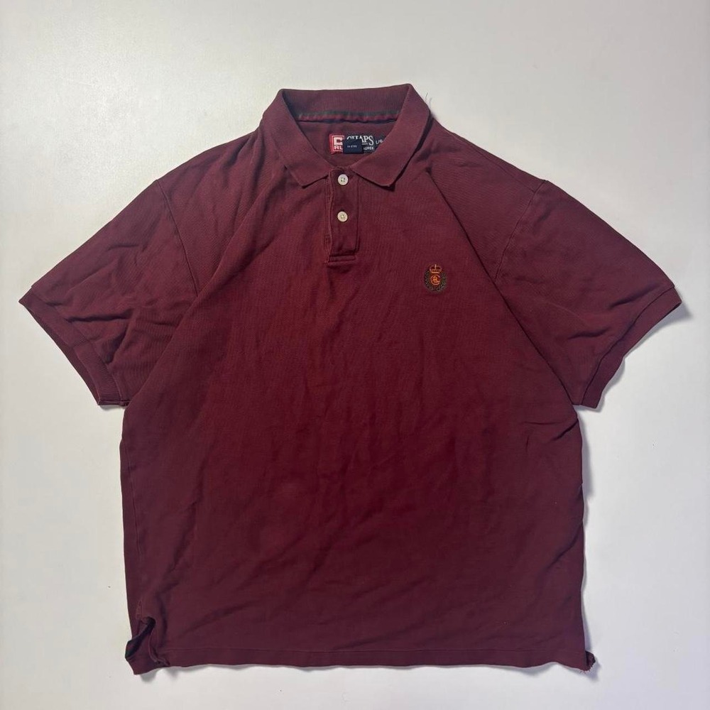 Burgundy Chaps Ralph Lauren Crest Polo Shirt - L